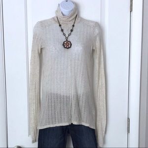 Lucky Brand mock turtleneck ribbed with split back